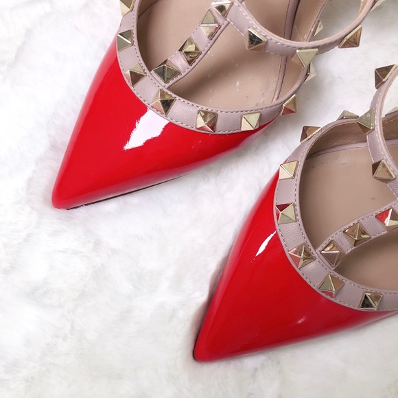 ❤️SOLD❤️Valentino rockstud Slingback pumps red 38 - Picture 2 of 9